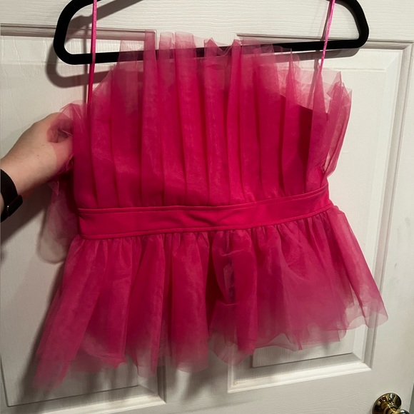 Sincerly Jules Tops - Pink Cropped tulle top NWT